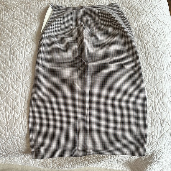 Michael Kors Collection Black Brown Gingham Pencil Skirt 2 NWOT - Picture 2 of 7